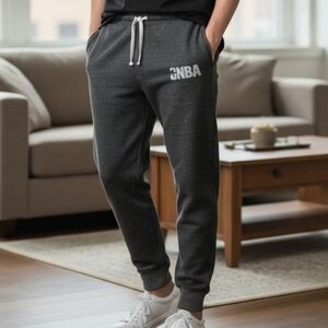 EUC NBA Size Medium Black Specked Joggers Elastic Waist Pants!